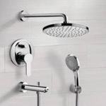 Remer TSH50 Tub and Shower Faucet Set with Handheld and Rain Shower Head